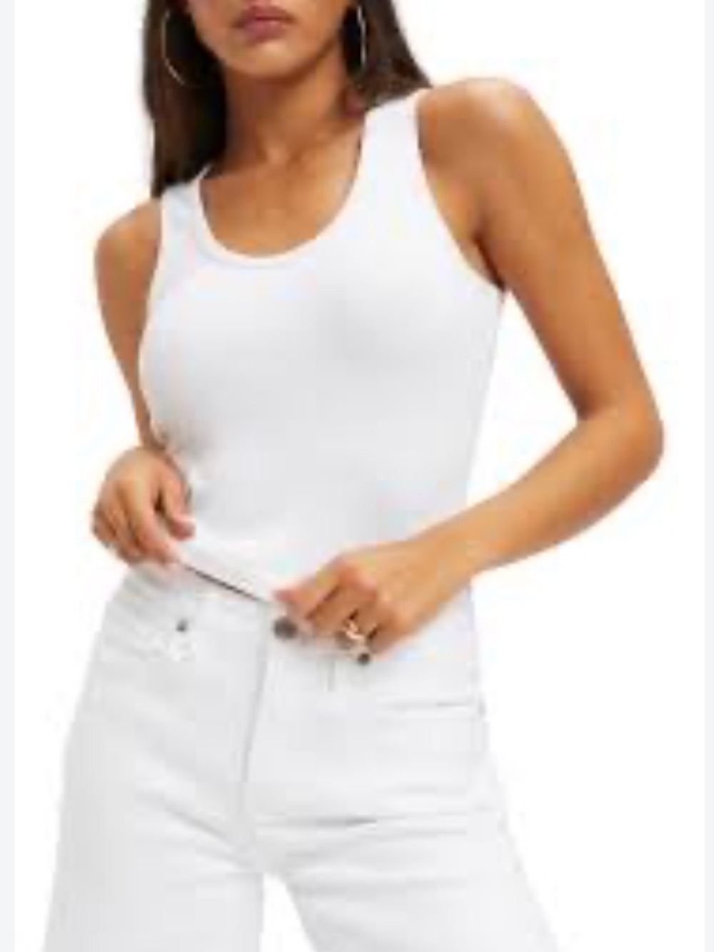 Good American Ribbed White Tank size 2